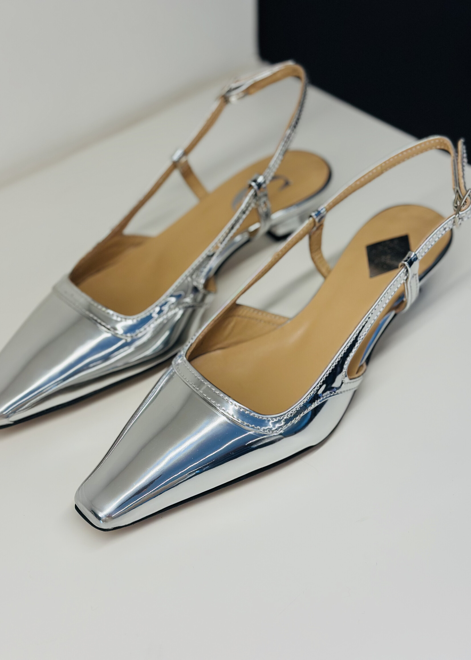 Katleen Mirror Silver Slingback