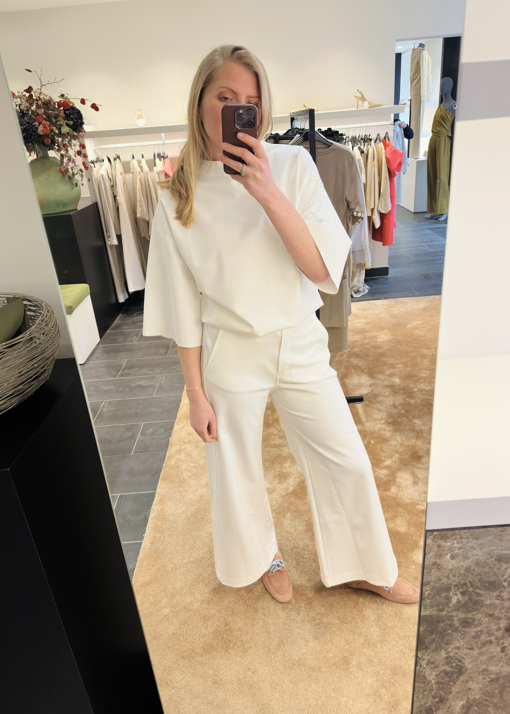 Light Scuba Blouse Off White