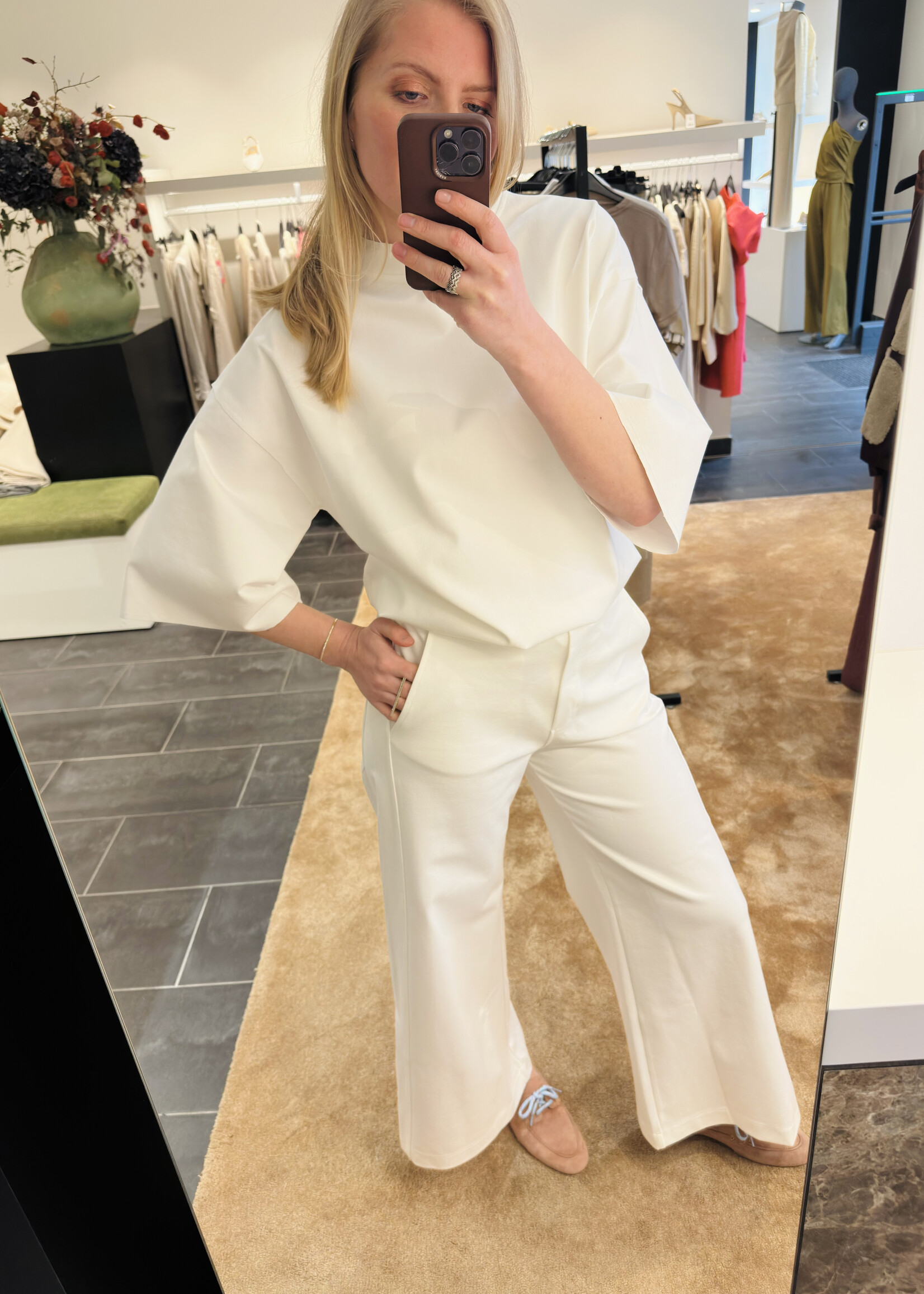 Light Scuba Pants Off White