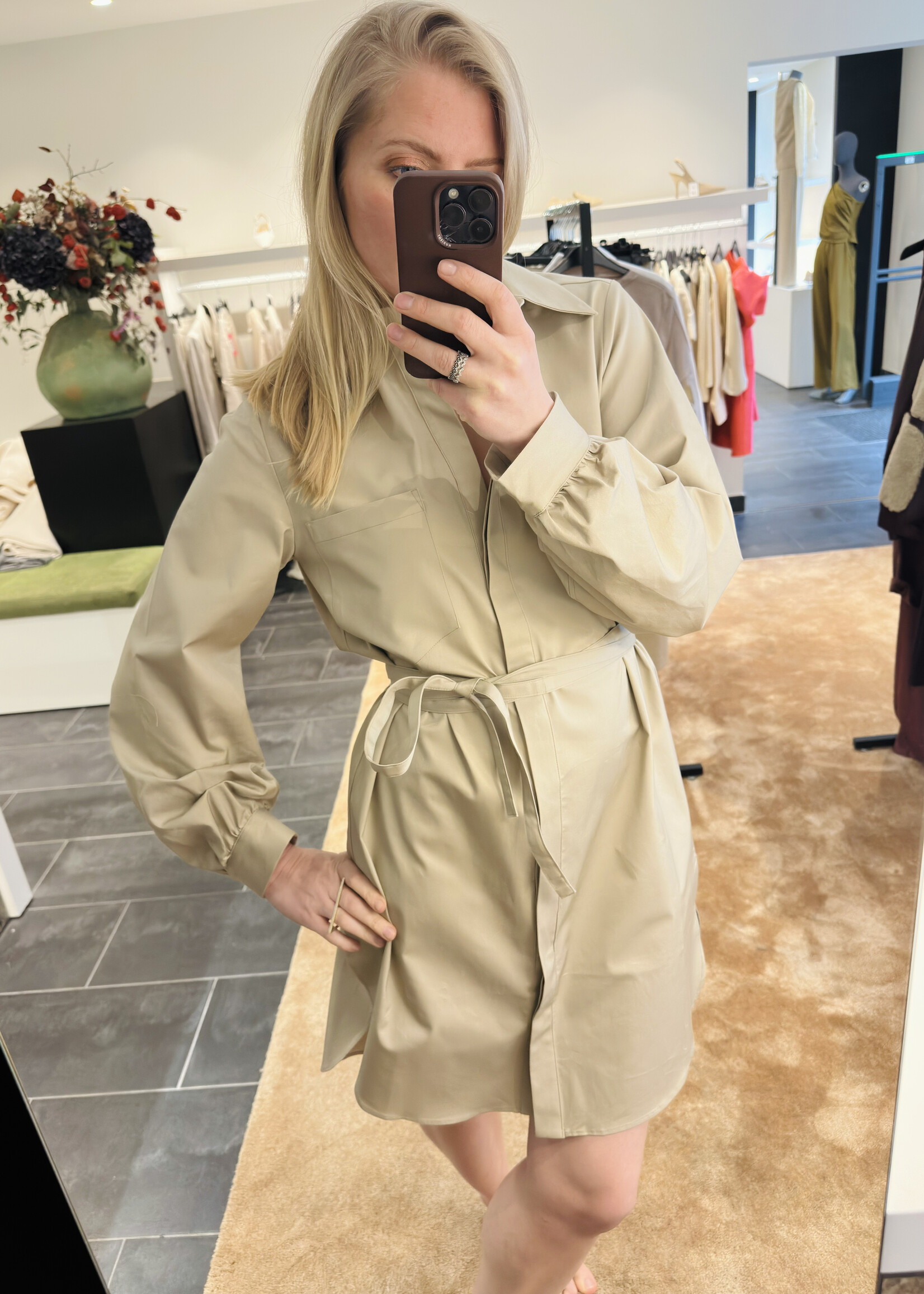 Popeline Dress Kaftano Sand