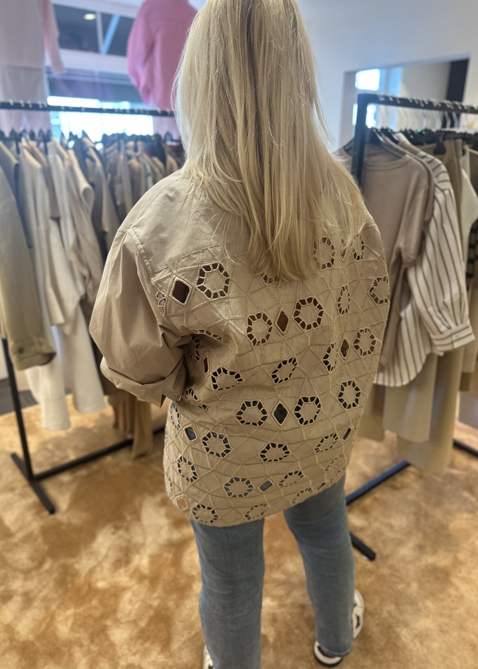 Crochet Oversized T-Shirt Sand