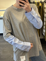 Shirt Sleeves Oversized T-Shirt Grey/Blue