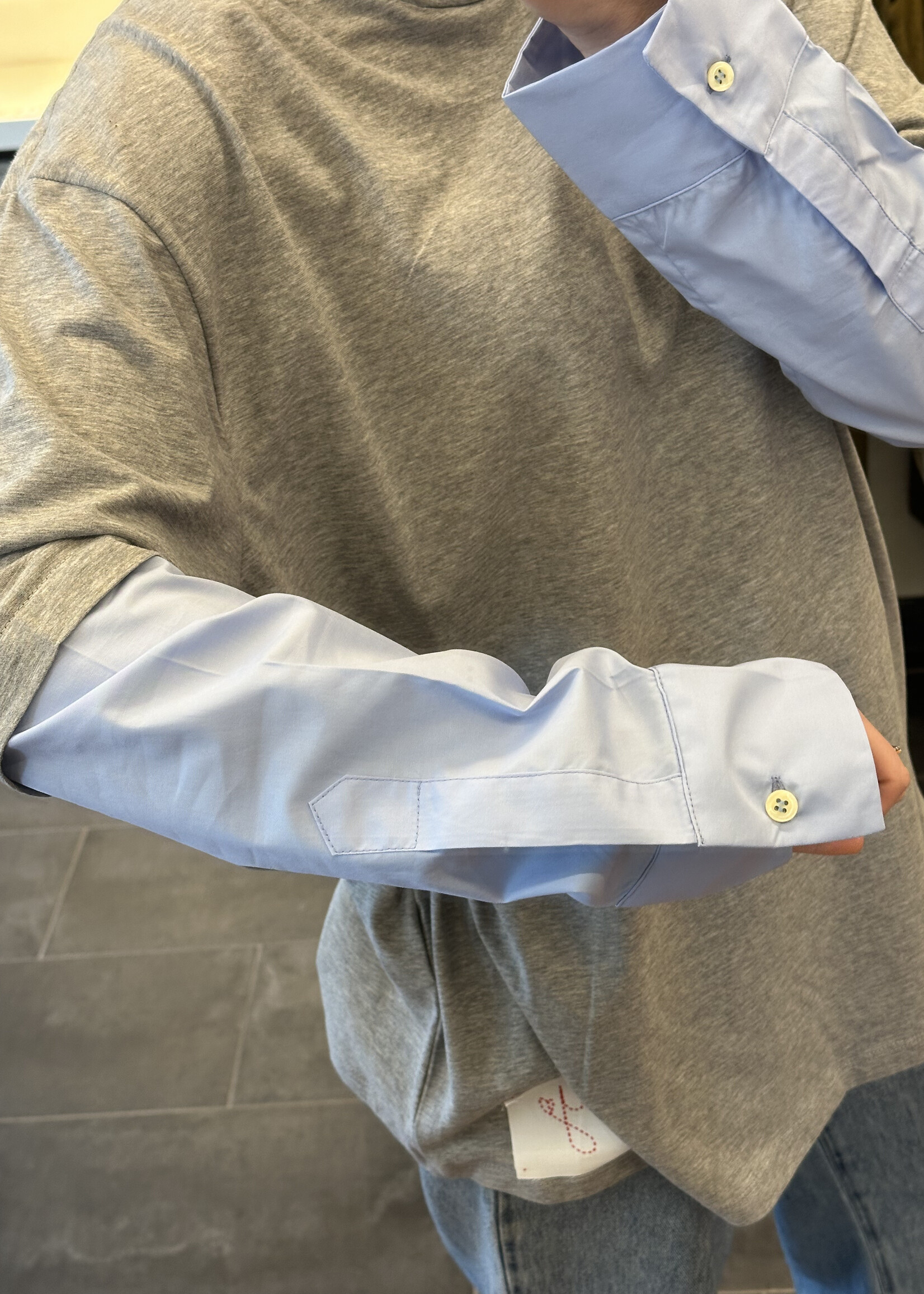 Shirt Sleeves Oversized T-Shirt Grey/Blue