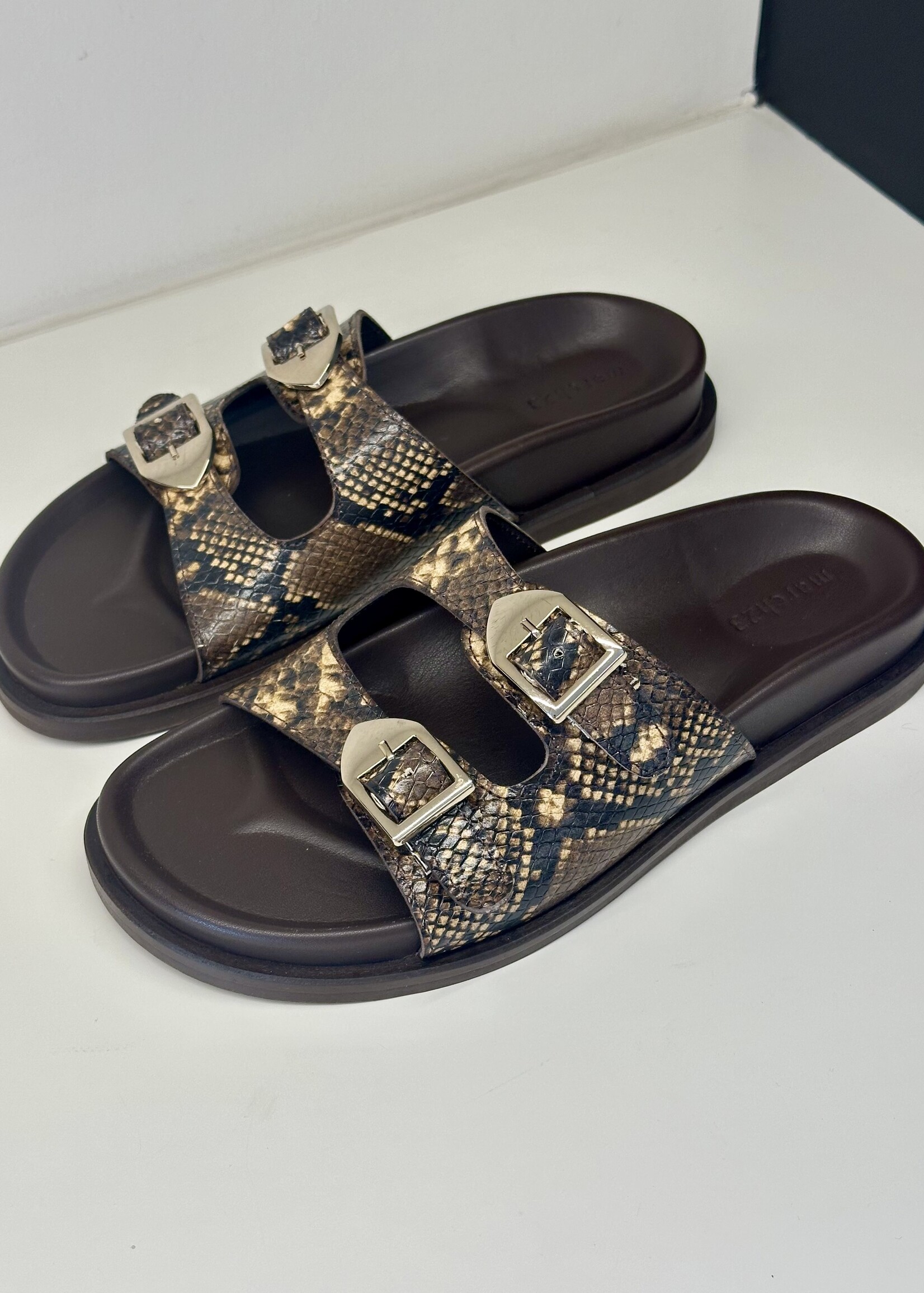 Mykonos Slipper Python Bronze