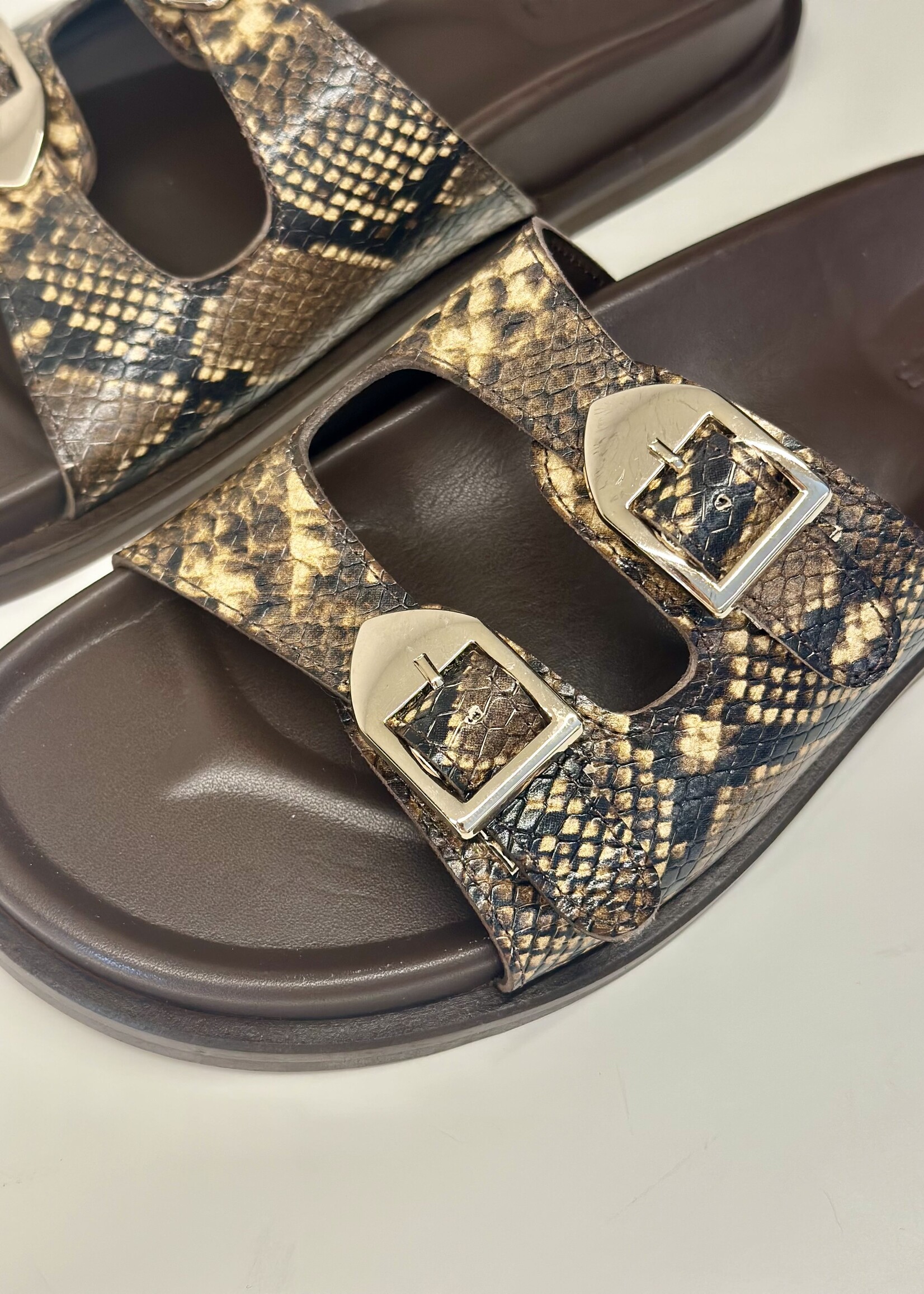 Mykonos Slipper Python Bronze