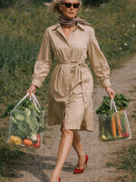 Popeline Dress Kaftano Sand