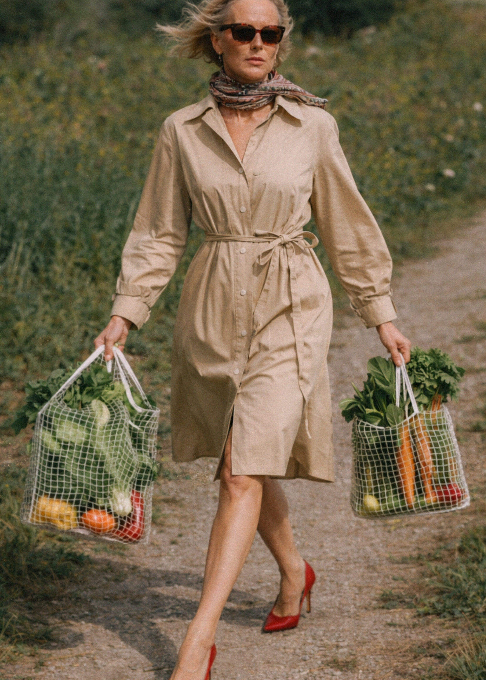 Popeline Dress Kaftano Sand