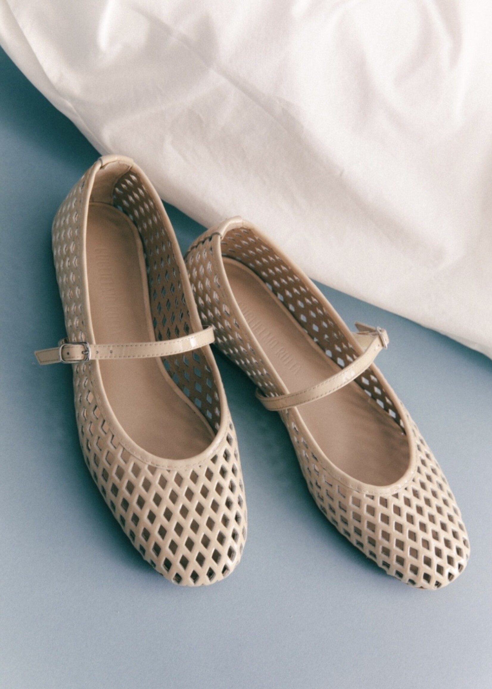 Off-White Perforated Ballerina