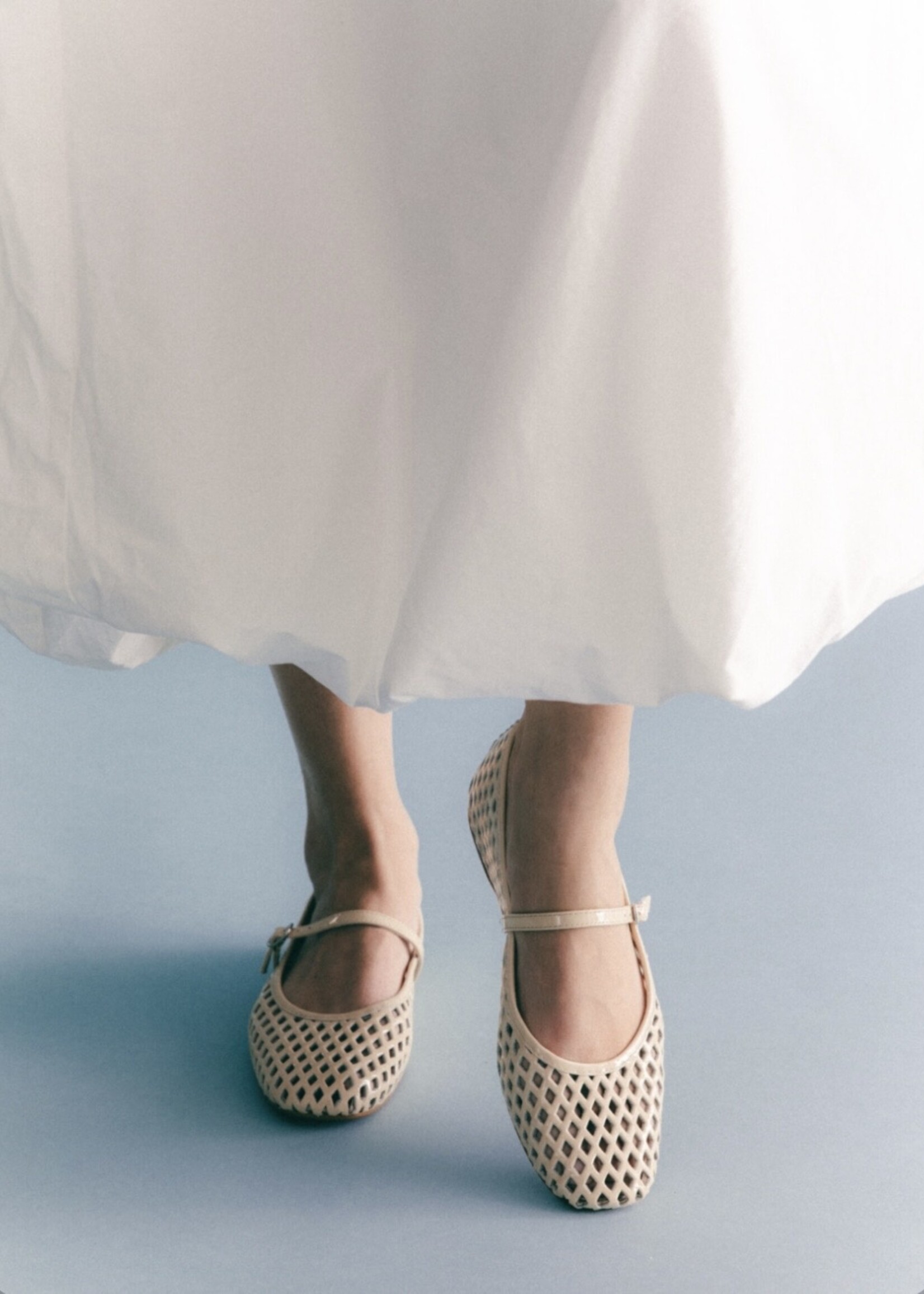 Off-White Perforated Ballerina