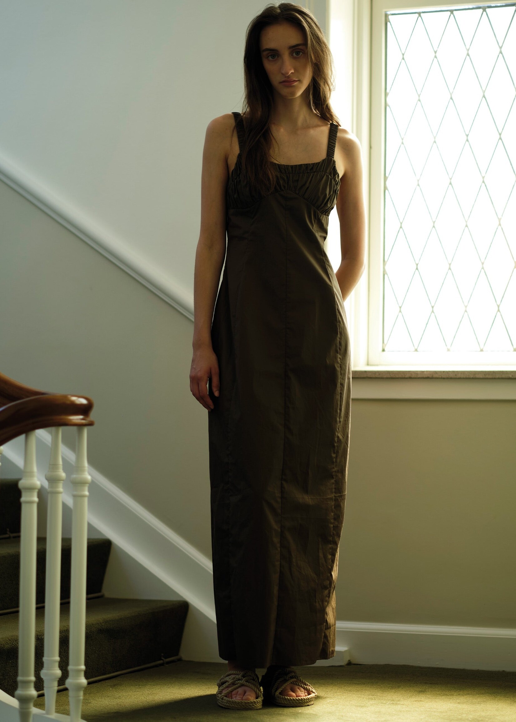 Claire Shoulder Gown Olive
