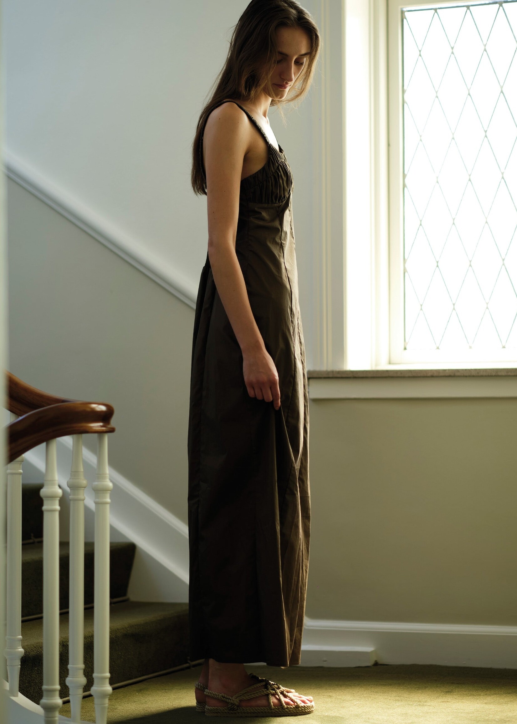 Claire Shoulder Gown Olive