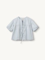 Designers Remix Mattia Puff Blouse White Blue Stripe