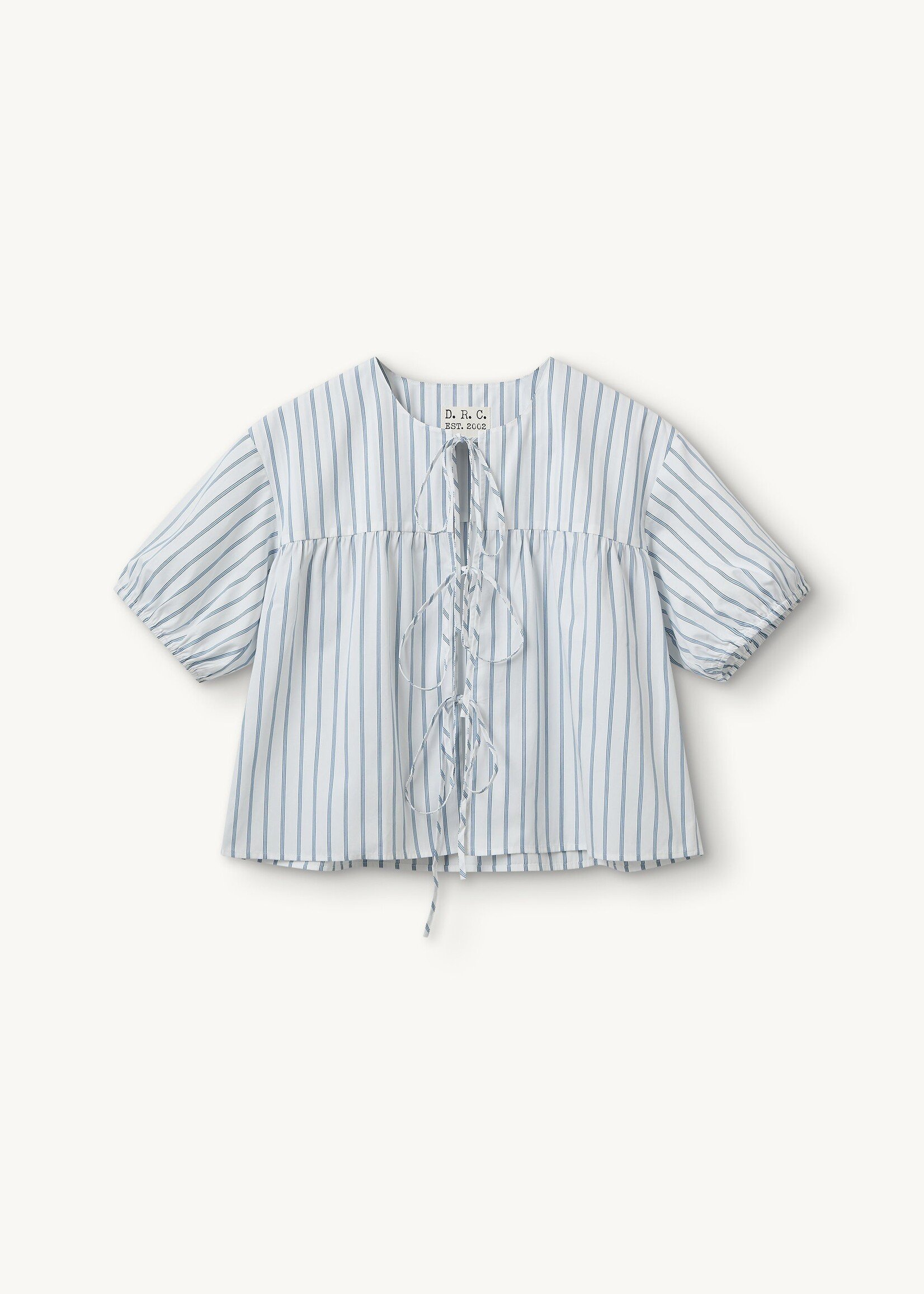 Designers Remix Mattia Puff Blouse White Blue Stripe