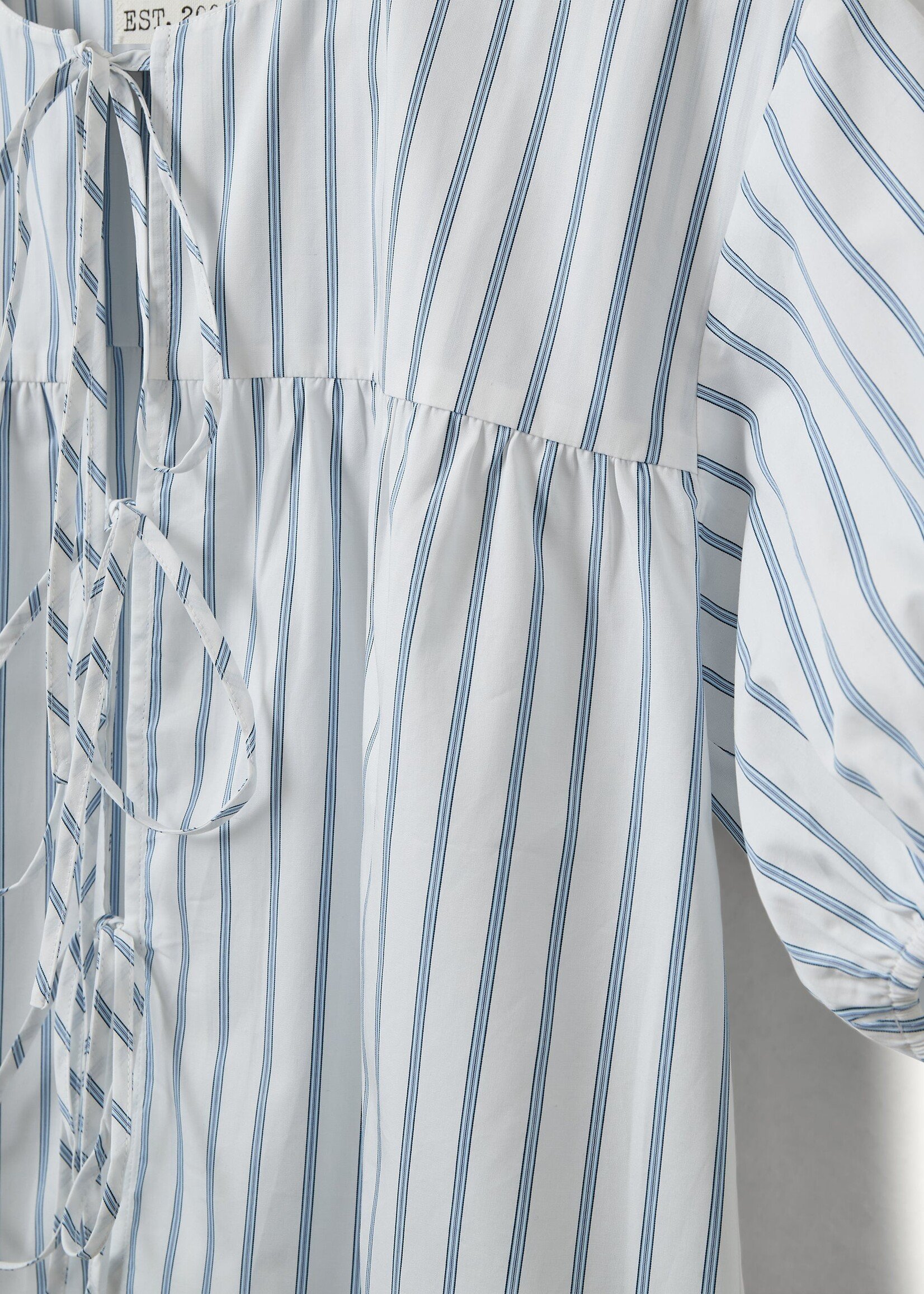 Designers Remix Mattia Puff Blouse White Blue Stripe