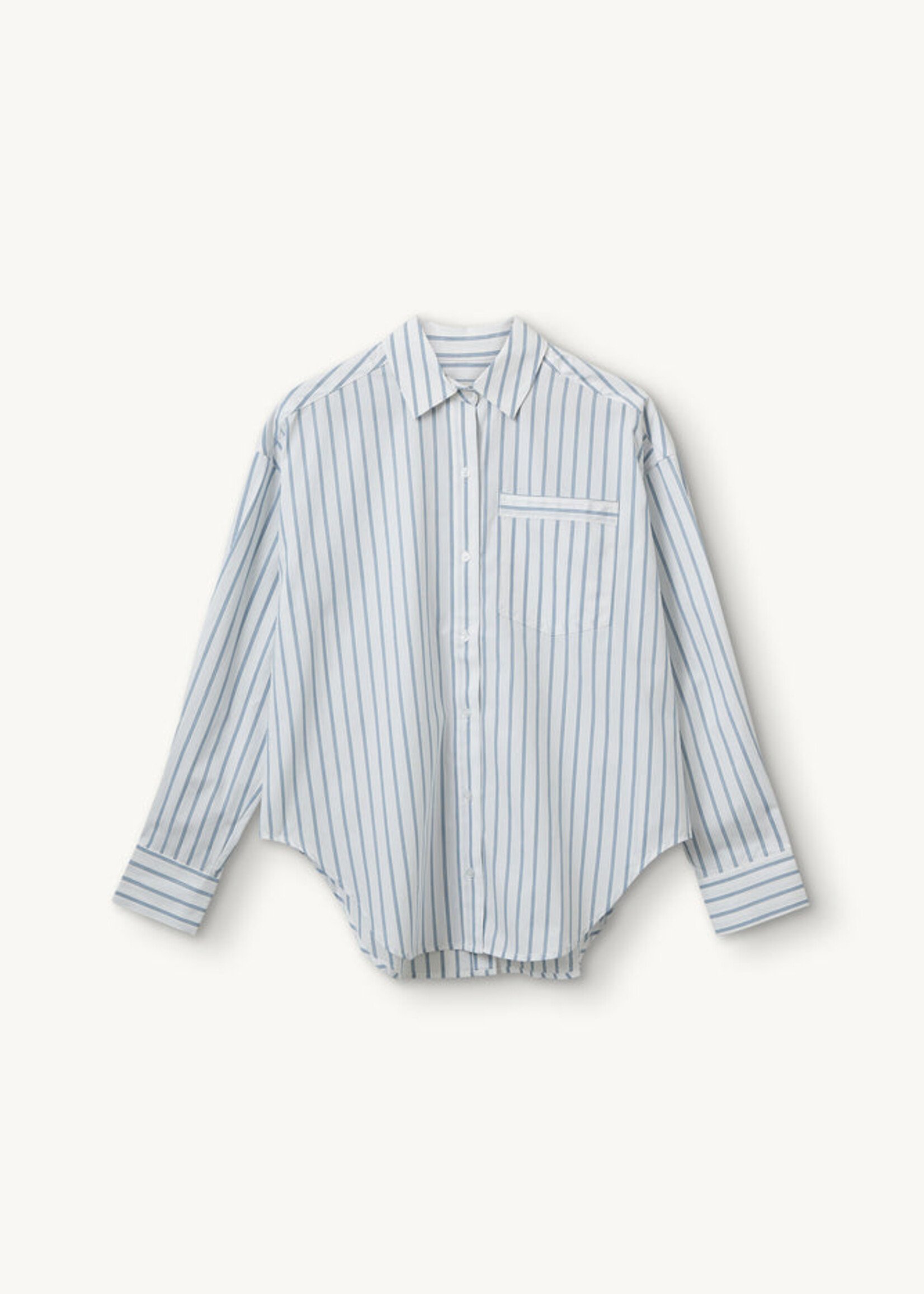 Designers Remix Mattia Oversized Shirt White Blue Stripe
