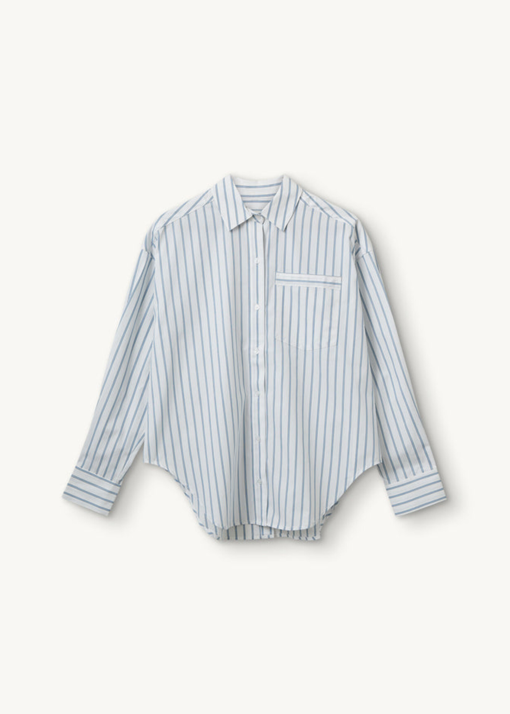 Mattia Oversized Shirt White Blue Stripe