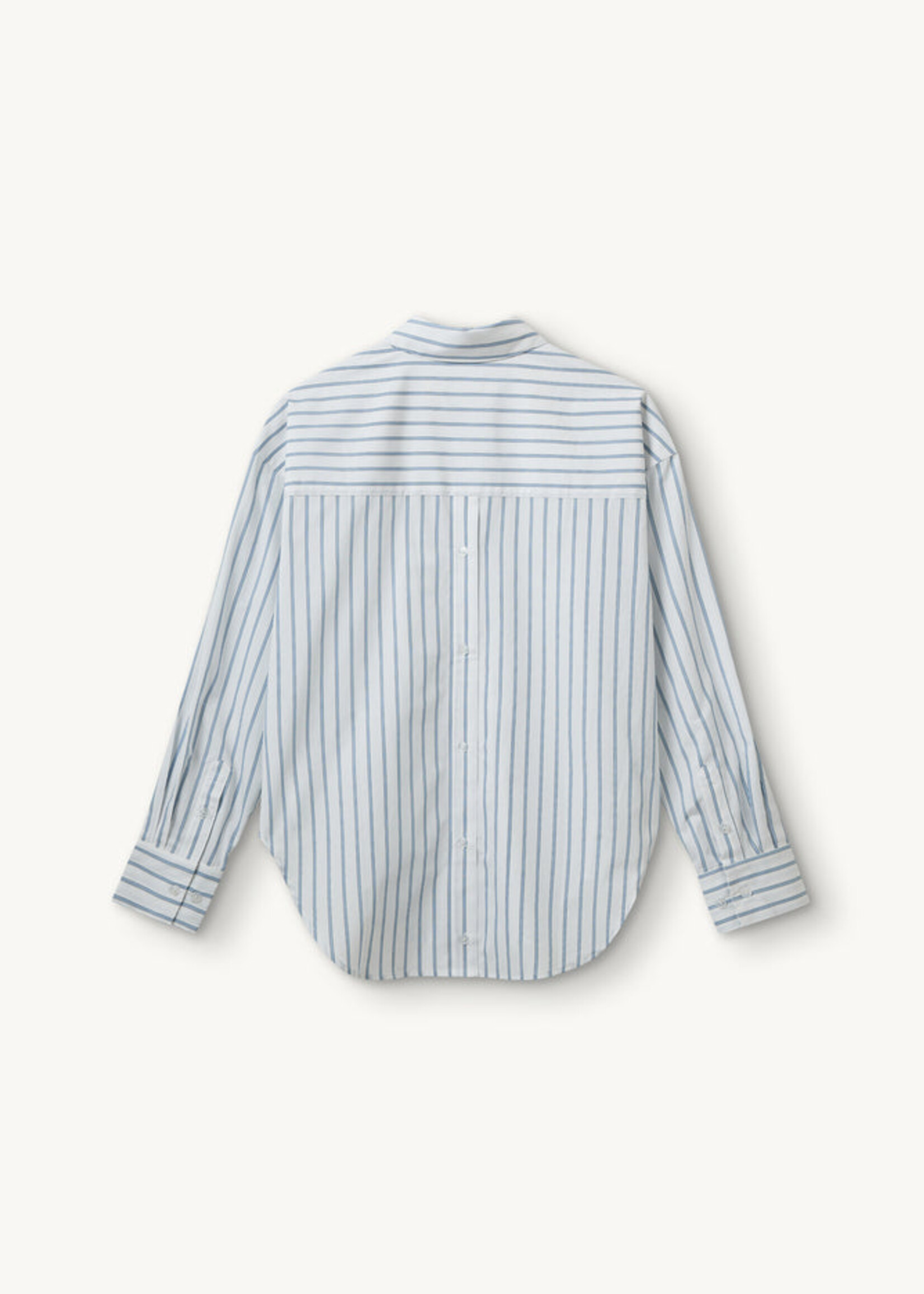 Mattia Oversized Shirt White Blue Stripe