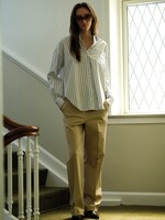 Designers Remix Mattia Oversized Shirt White Blue Stripe