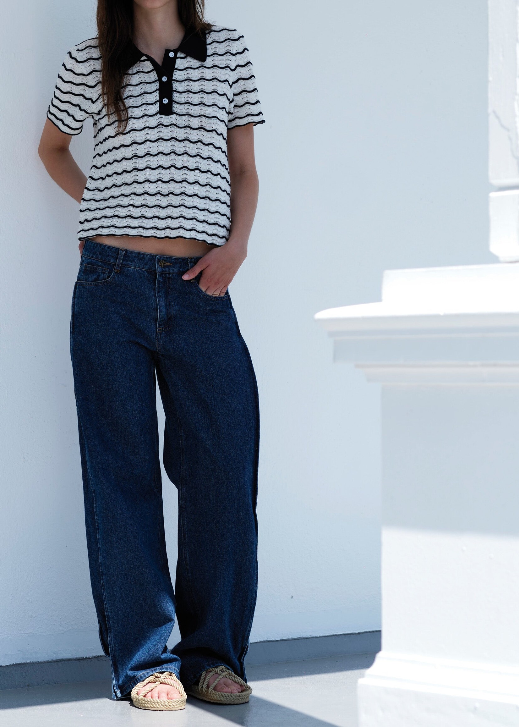 Miles Barrel Jeans Blue Washed Denim