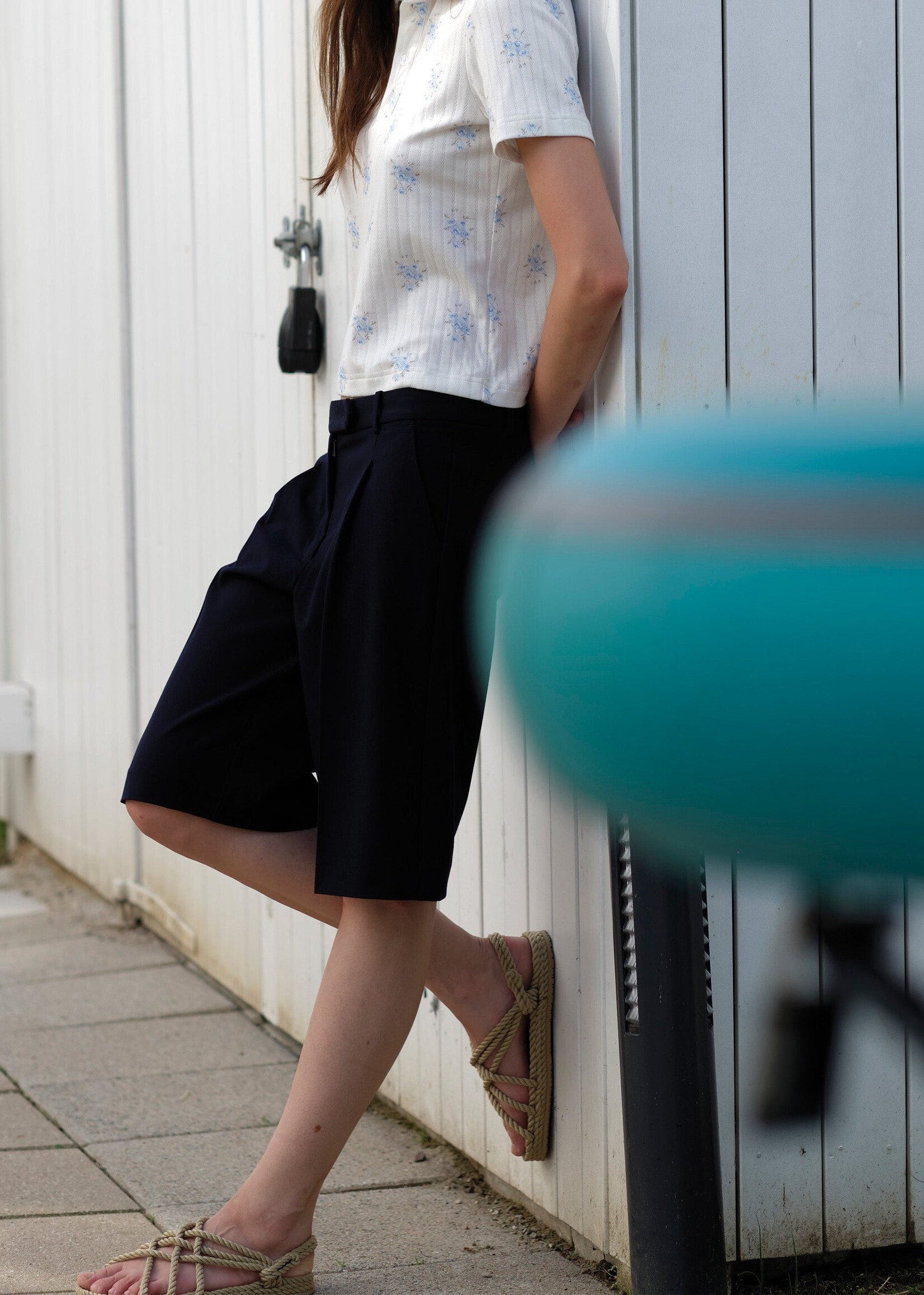 Scott Pleat Shorts Navy