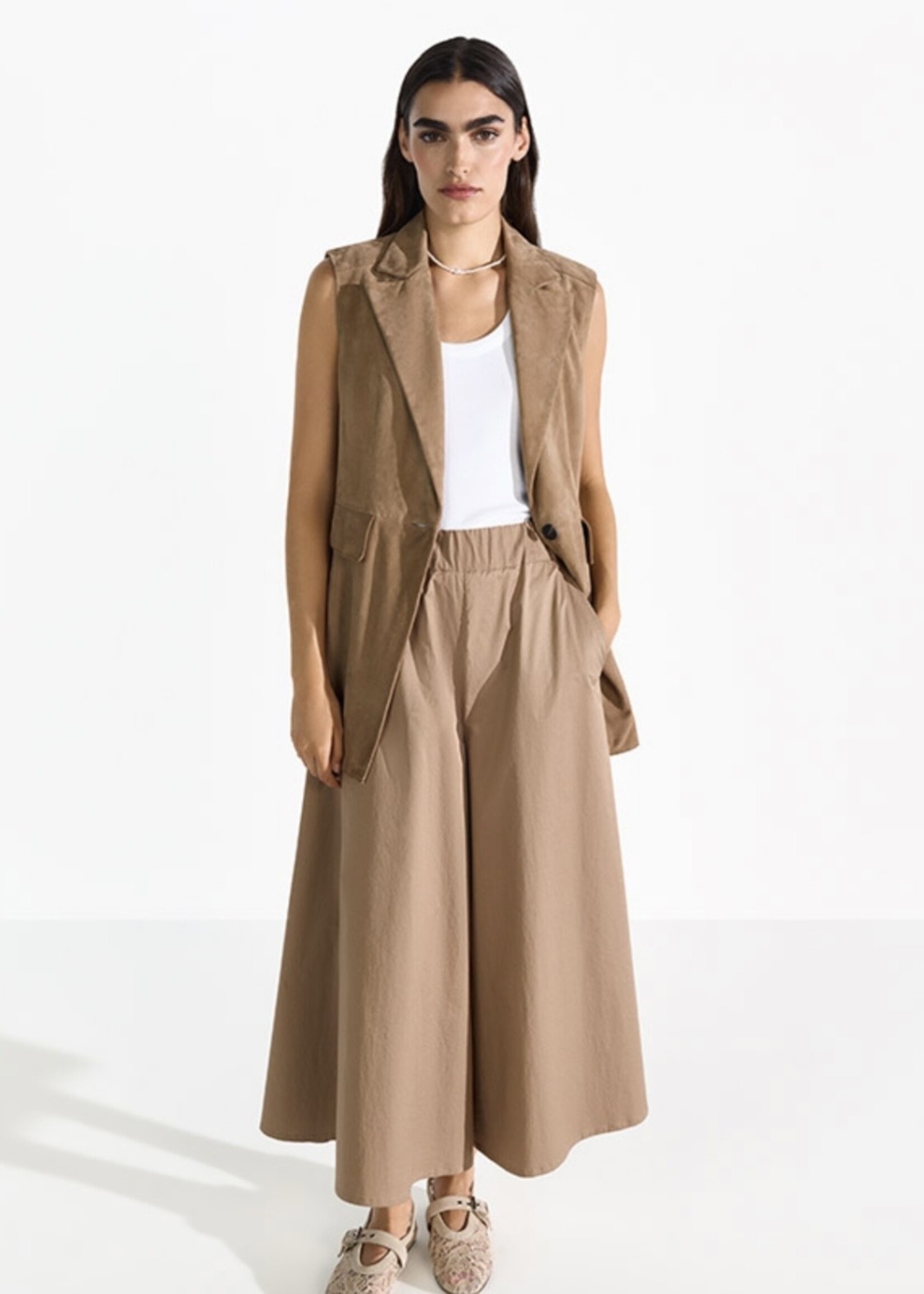 Leather Vest Suède Coconut