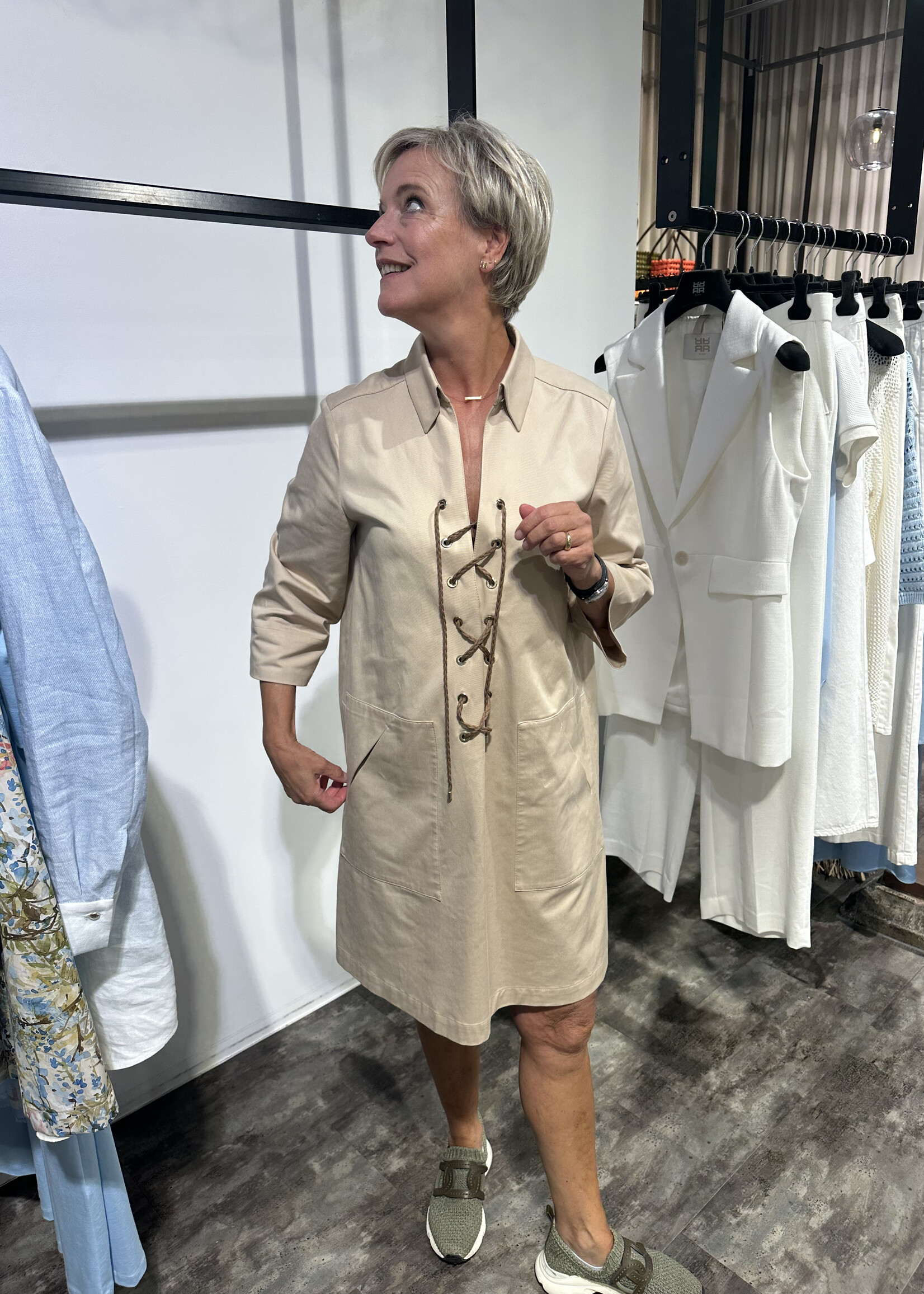 Safaridress Shirt With Lacing