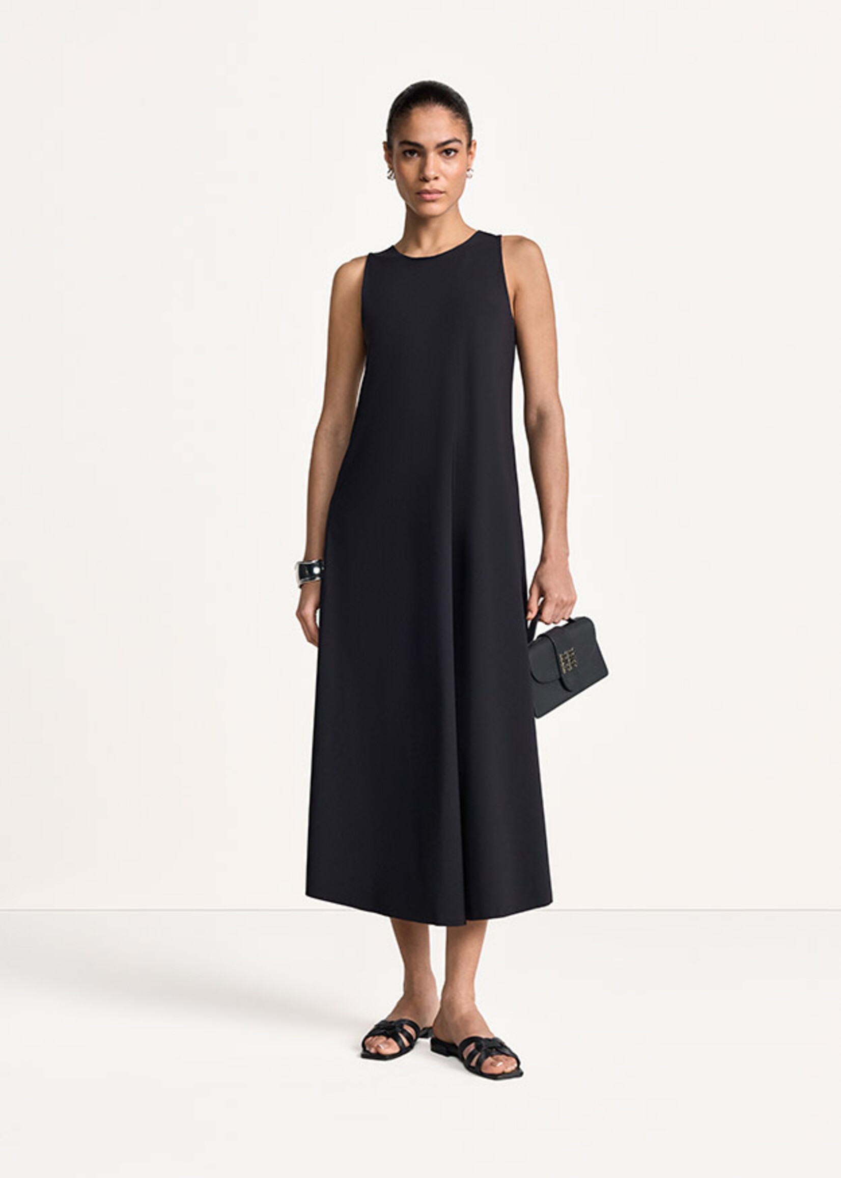 Zwarte midi-jurk