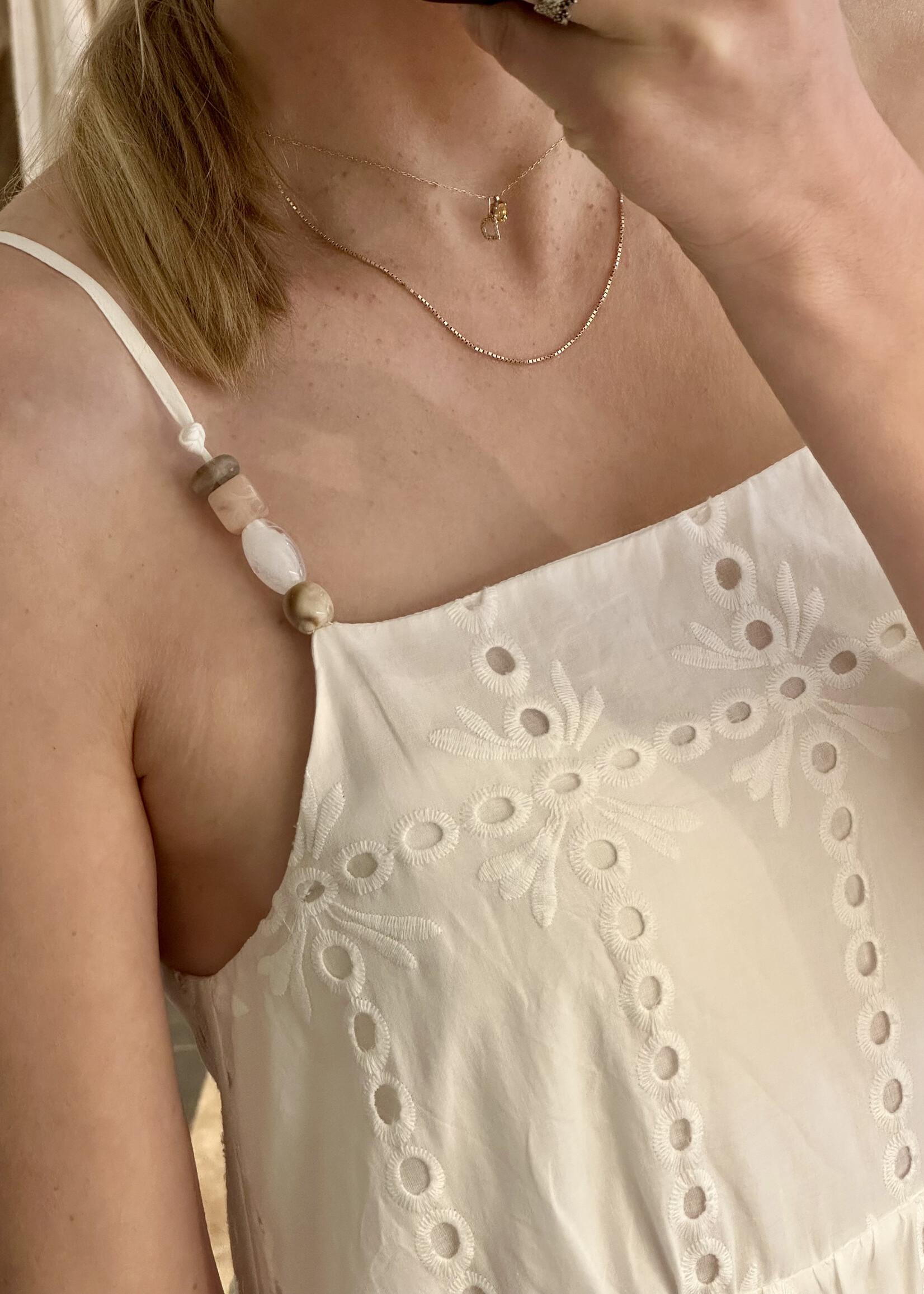 Witte broderie bain-soleil