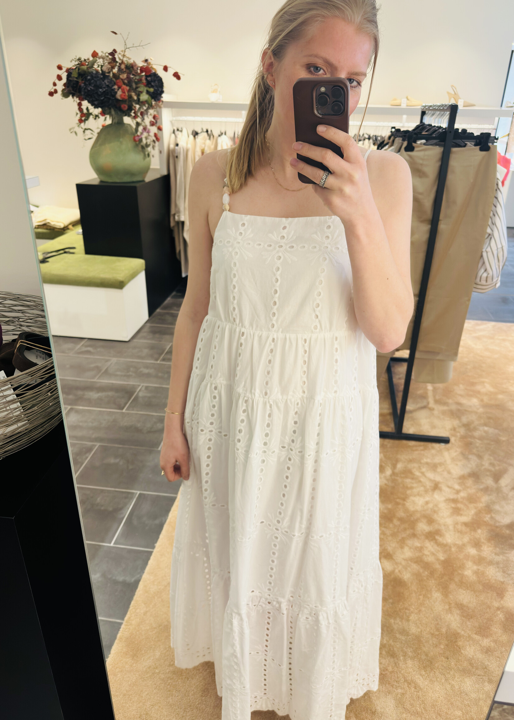Witte broderie bain-soleil
