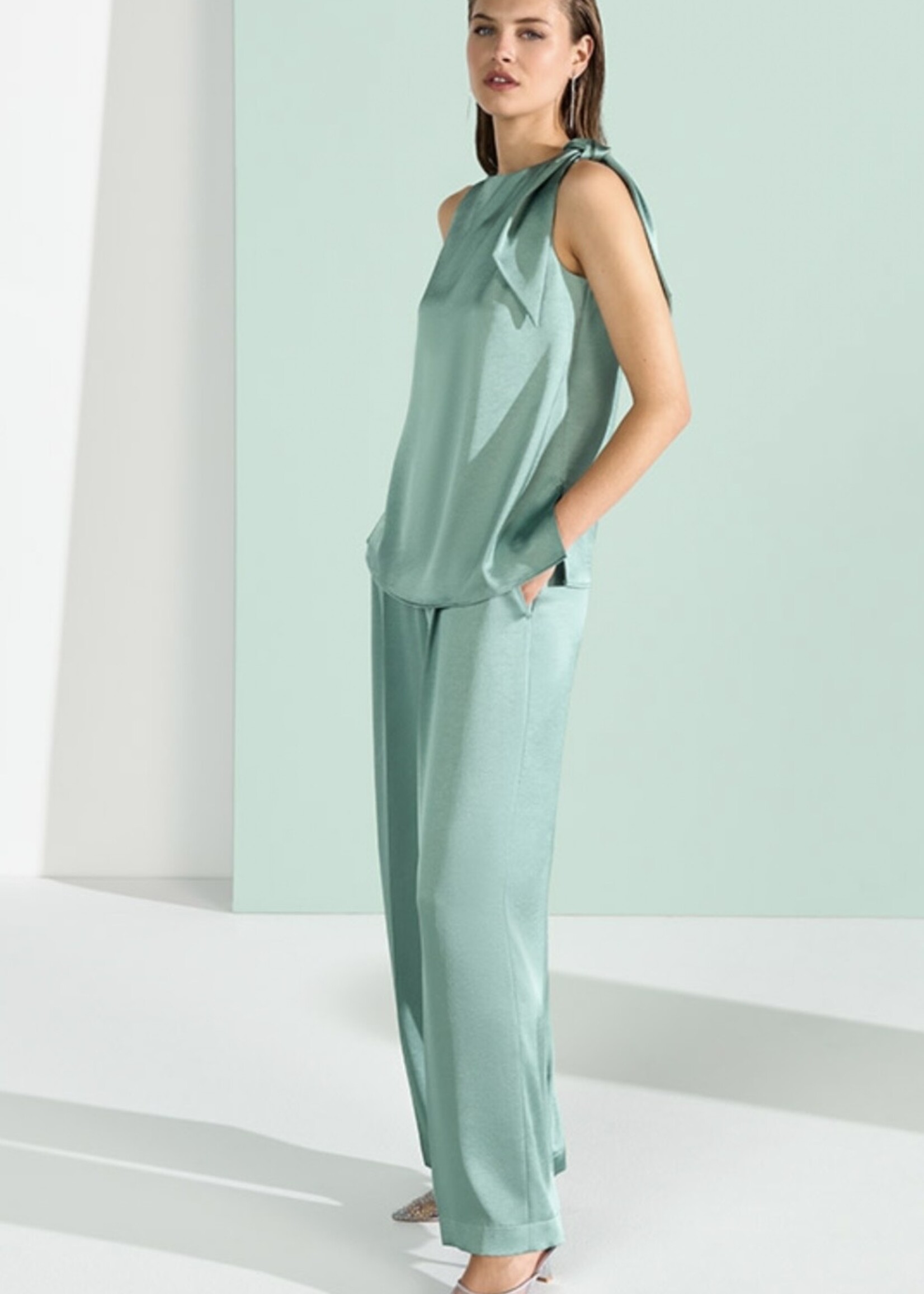 Wide Fit Pleated Trousers Basil