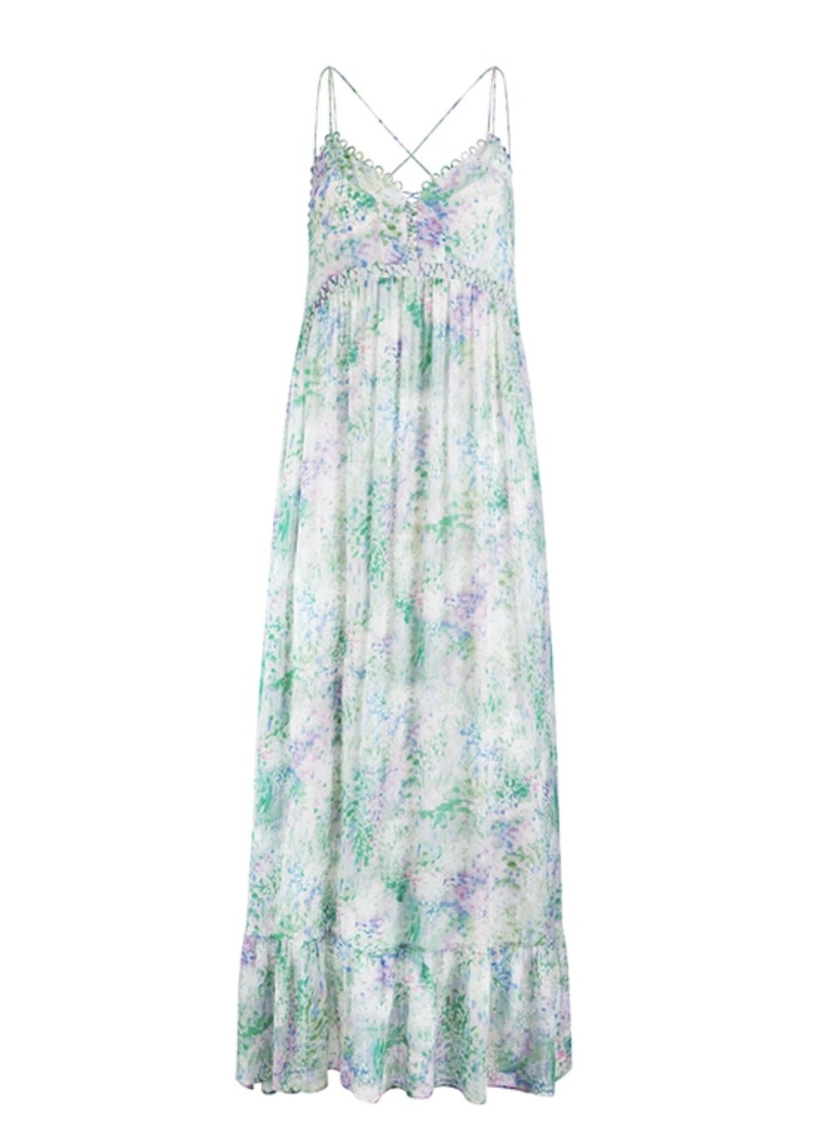 Maxi Dress With Spaghetti Straps Multicolour