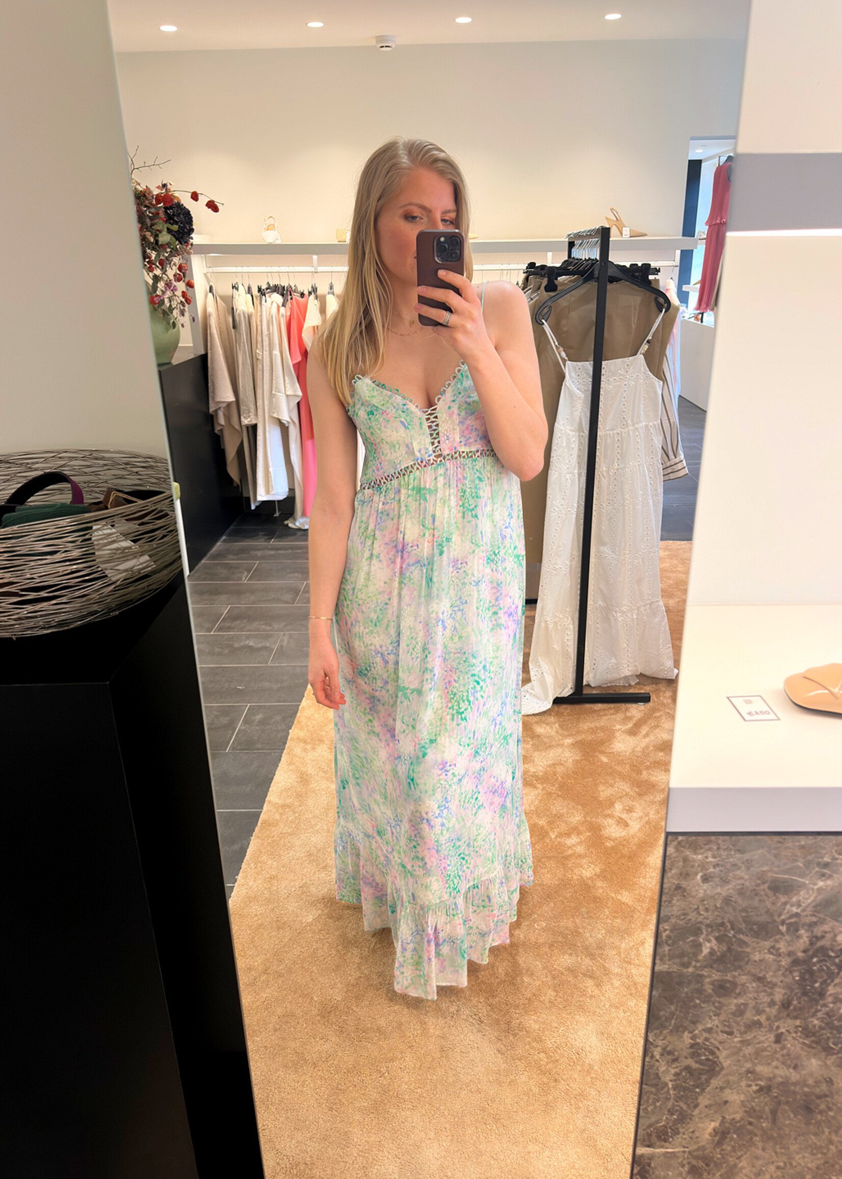 Maxi Dress With Spaghetti Straps Multicolour