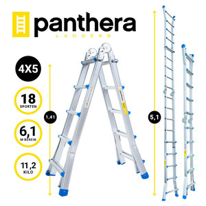 Panthera Vouwladder telescopisch 4x5