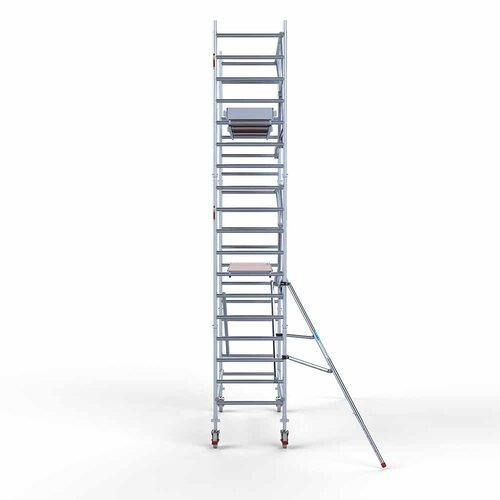 Euroscaffold Rolsteiger Professional carbondeck 90 x 250 x 6,2m werkhoogte + enkelzijdige voorloopleuningen