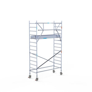 Euroscaffold Rolsteiger Professional carbondeck 90 x 250 x 5,2m werkhoogte + enkelzijdige voorloopleuningen Euroscaffold Rolsteiger Professional carbondeck 90 x 250 x 5,2m werkhoogte + enkelzijdige voorloopleuningen