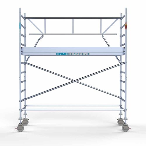 Euroscaffold Rolsteiger Professional carbondeck 90 x 305 x 4,2m werkhoogte + enkelzijdige voorloopleuningen