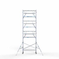 Euroscaffold Rolsteiger Professional carbondeck 90 x 250 x 9,2m werkhoogte + dubbelzijdige voorloopleuningen
