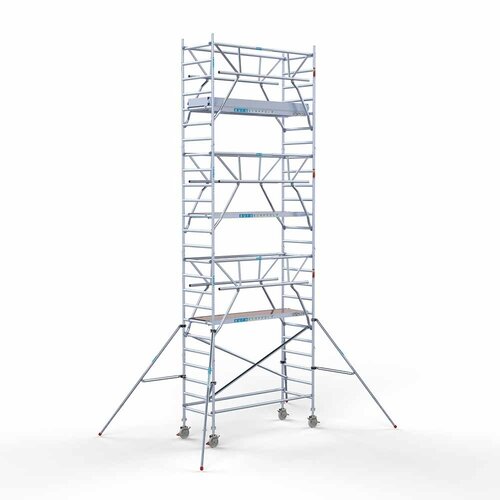 Euroscaffold Rolsteiger Professional carbondeck 90 x 250 x 8,2m werkhoogte + dubbelzijdige voorloopleuningen