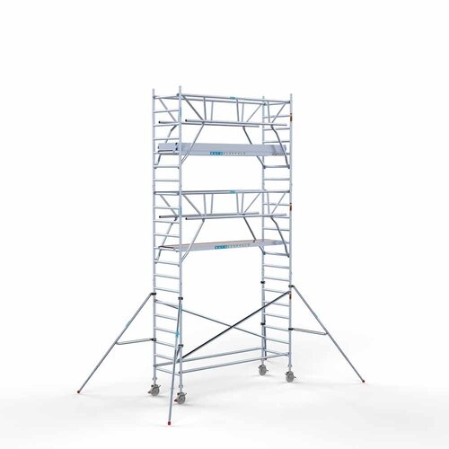 Euroscaffold Rolsteiger Professional carbondeck 90 x 305 x 7,2m werkhoogte + dubbelzijdige voorloopleuningen