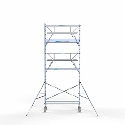 Euroscaffold Rolsteiger Professional carbondeck 90 x 250 x 7,2m werkhoogte + dubbelzijdige voorloopleuningen
