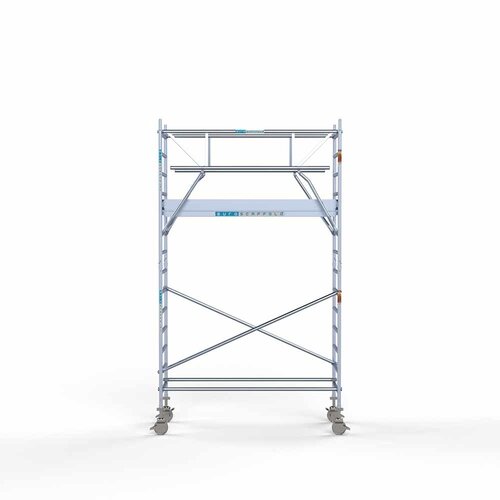Euroscaffold Rolsteiger Professional carbondeck 90 x 250 x 5,2m werkhoogte + dubbelzijdige voorloopleuningen