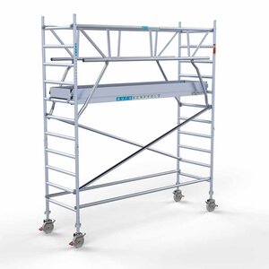 Euroscaffold Rolsteiger Professional 90 x 305 x 4,2m werkhoogte + dubbelzijdige voorloopleuningen Euroscaffold Rolsteiger Professional 90 x 305 x 4,2m werkhoogte + dubbelzijdige voorloopleuningen
