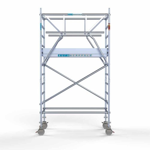 Euroscaffold Rolsteiger Professional carbondeck 90 x 190 x 4,2m werkhoogte + dubbelzijdige voorloopleuningen