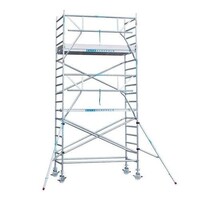 Euroscaffold Steigeraanhanger 305 + Rolsteiger Voorloopleuning Enkel 135 x 305 x 11,2 meter werkhoogte