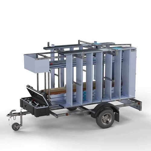 Euroscaffold Afsluitbare Steigeraanhanger + Basis Rolsteiger 75 x 305 x 10,2 meter