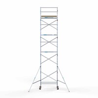 Euroscaffold Basis rolsteiger 90 x 190 x 10,2m werkhoogte met lichtgewicht platform Euroscaffold Basis rolsteiger 90 x 190 x 10,2m werkhoogte met lichtgewicht platform