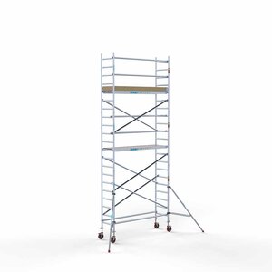 Basis rolsteiger 75 x 250 x 7,2 meter werkhoogte met lichtgewicht platform