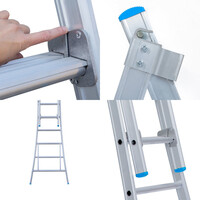 Eurostairs Eurostairs Reformladder dubbel uitgebogen 2 x 12 sporten + gevelrollen