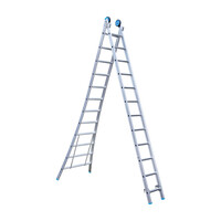 Eurostairs Eurostairs Reformladder dubbel uitgebogen 2 x 12 sporten + gevelrollen