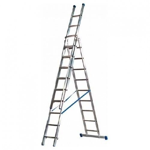 MAXALL® Maxall Driedelige Reformladder recht 3x12 sporten + gevelrollen